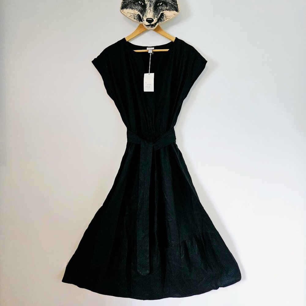 A New Day - Black Belted Tiered Dress *New with Tags* - Size Large